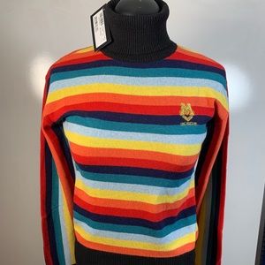LOVE Moschino Turtle Neck Rainbow with Gold Emblem